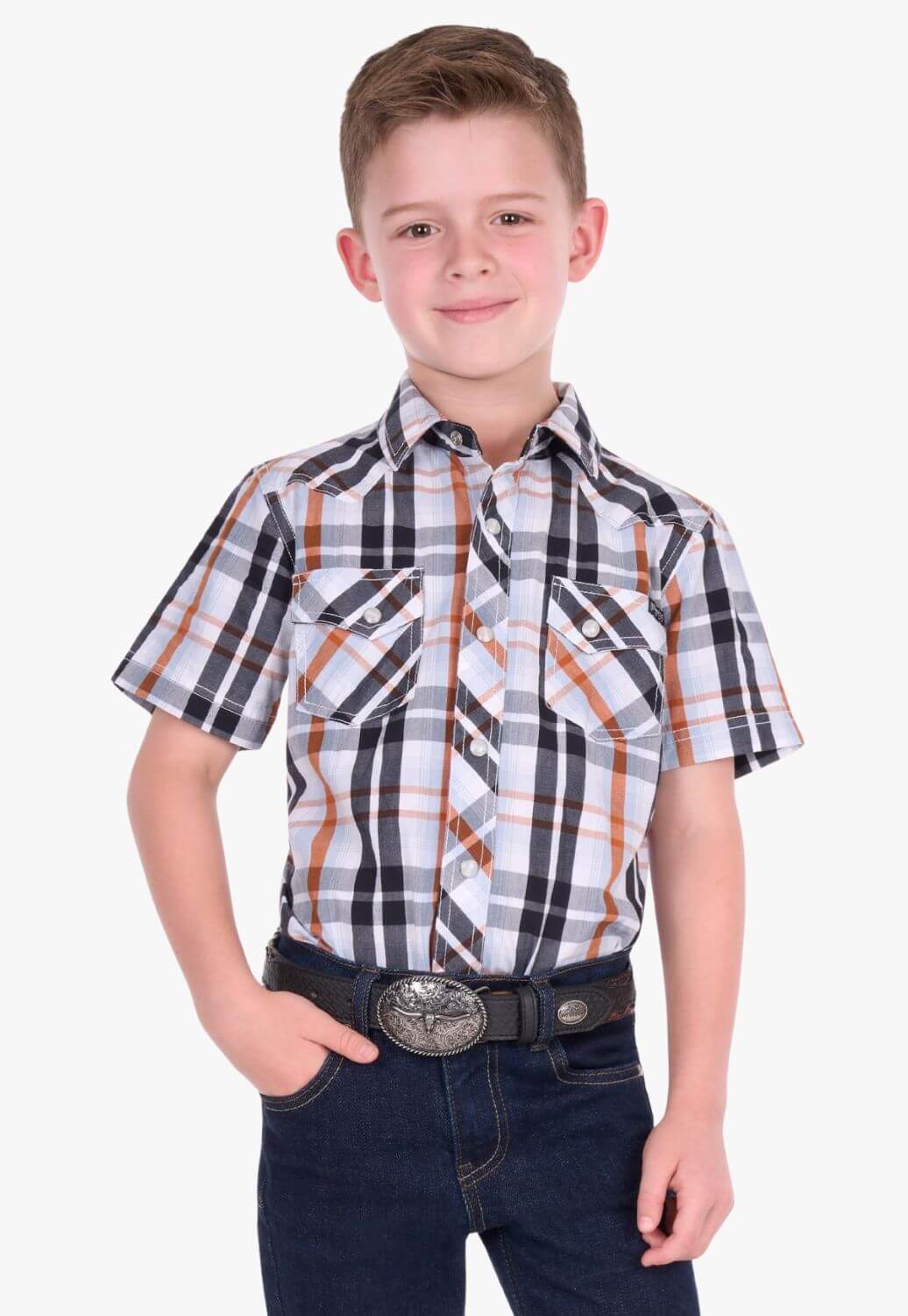 Pure Western Boys Terry Short Sleeve Shirt