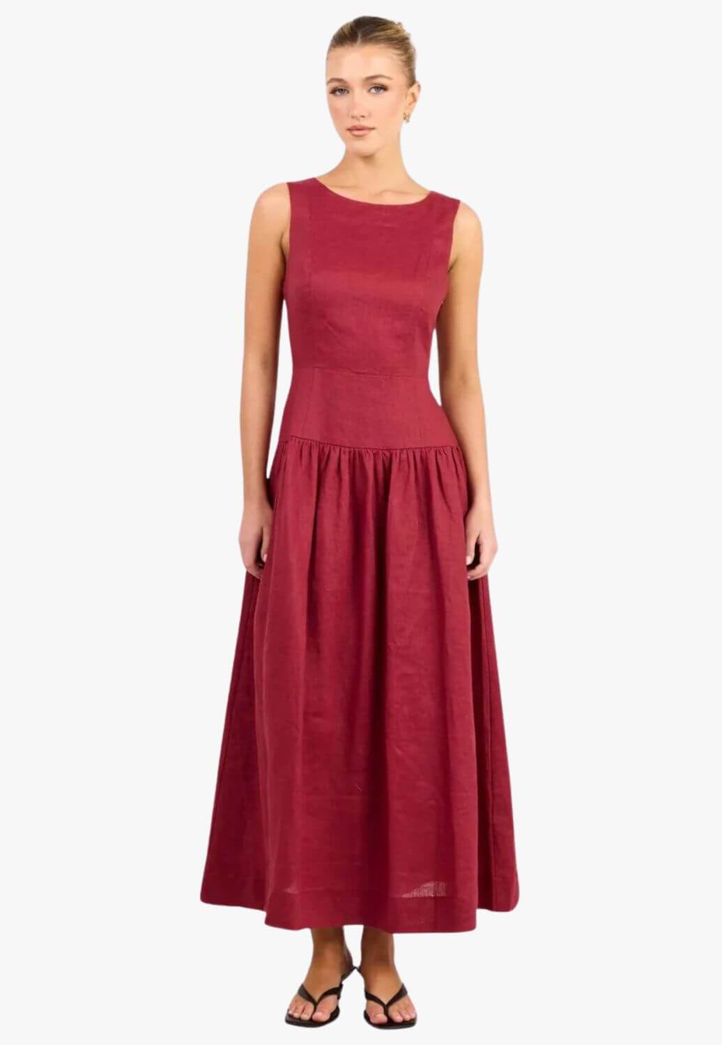 Stories Be Told Womens Linen Sleeveless Maxi Dress