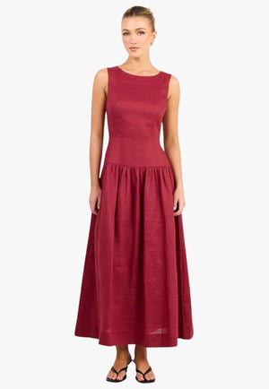 Stories Be Told Womens Linen Sleeveless Maxi Dress