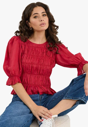 Ivy & Jack Womens Melodic Shirred Top