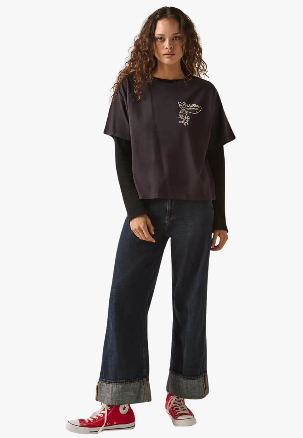 Brixton Womens Rodeo Tailors Boxy Crop T-Shirt