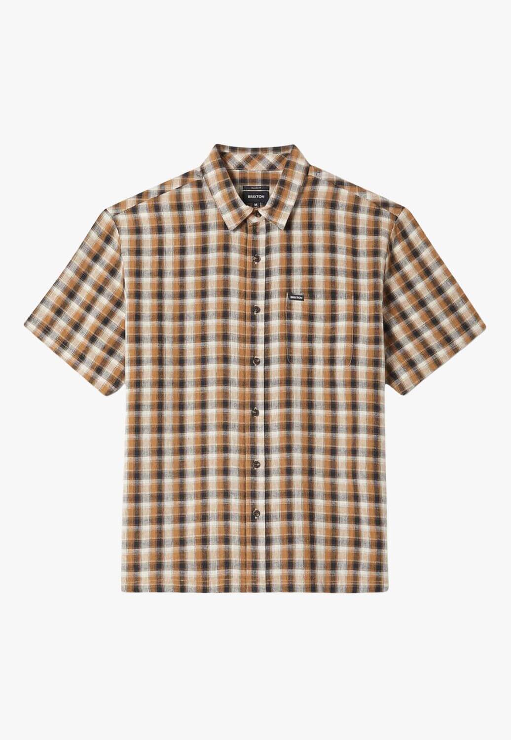 Brixton Mens Cru Linen Plaid Shirt