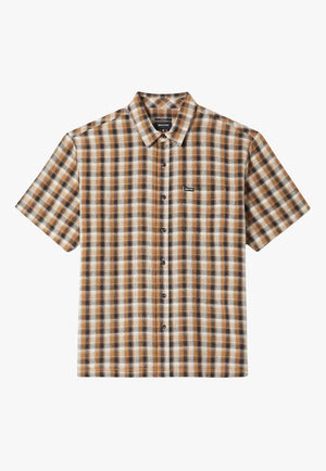 Brixton Mens Cru Linen Plaid Shirt