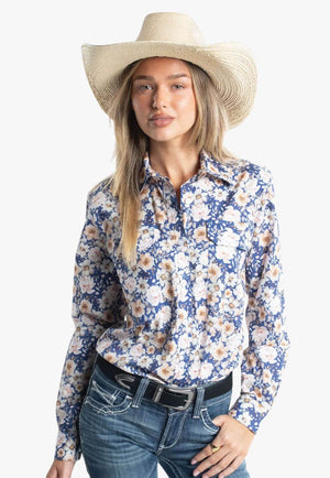 Just County Womens Abbey Full Button Work Shirt
