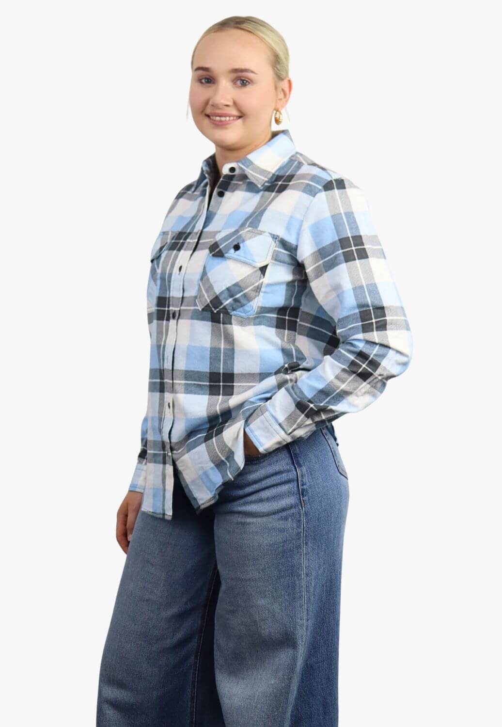 Ritemate Womens Open Front Flannelette Shirt