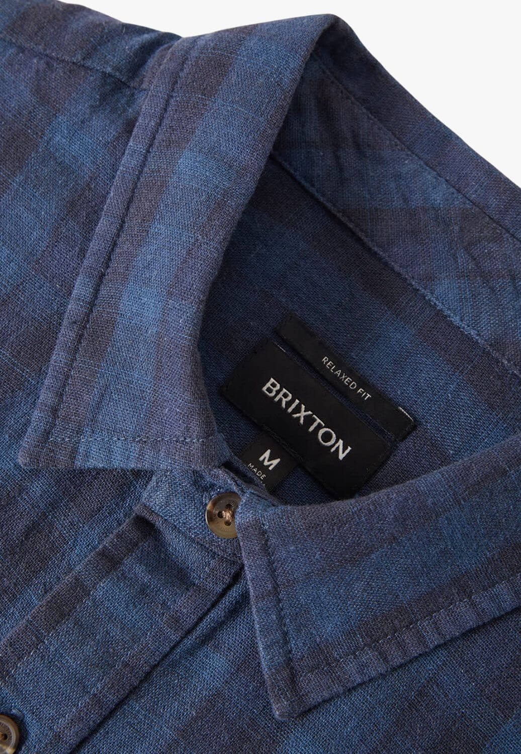 Brixton Mens Linen Plaid Short Sleeve Shirt