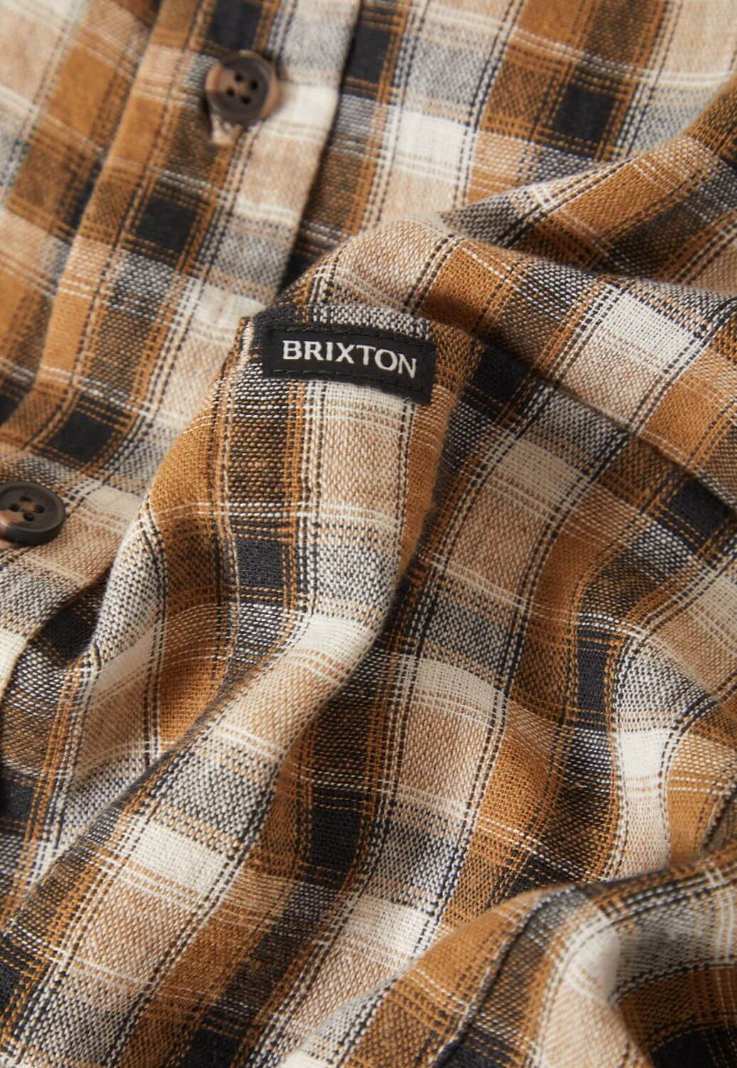 Brixton Mens Cru Linen Plaid Shirt