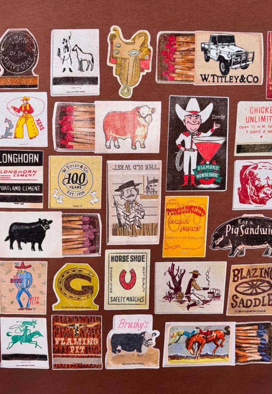 WTCo XOXO Art Womens Western Matchbooks T-Shirt