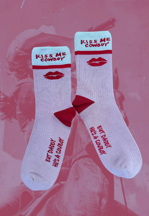 Whitney Spicer Kiss Me Cowboy Socks