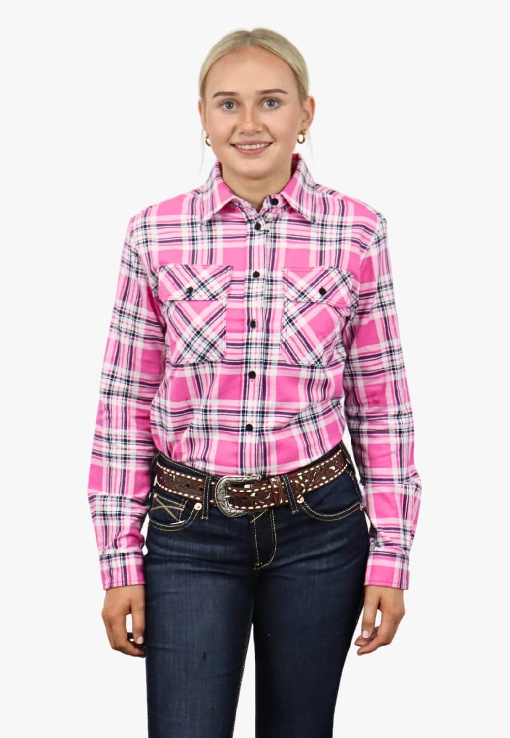 Ritemate Womens Open Front Flannelette Shirt