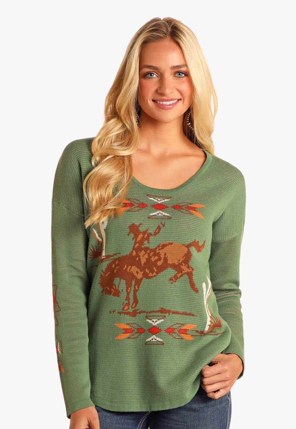 Panhandle Womens Bronco Long Sleeve Sweater