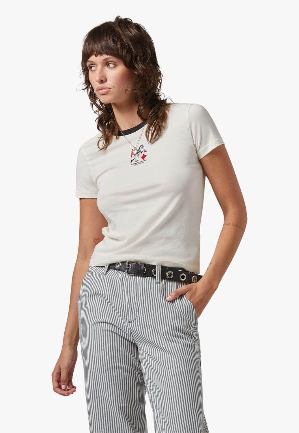 Brixton Womens Aces Fitted Crew T-Shirt