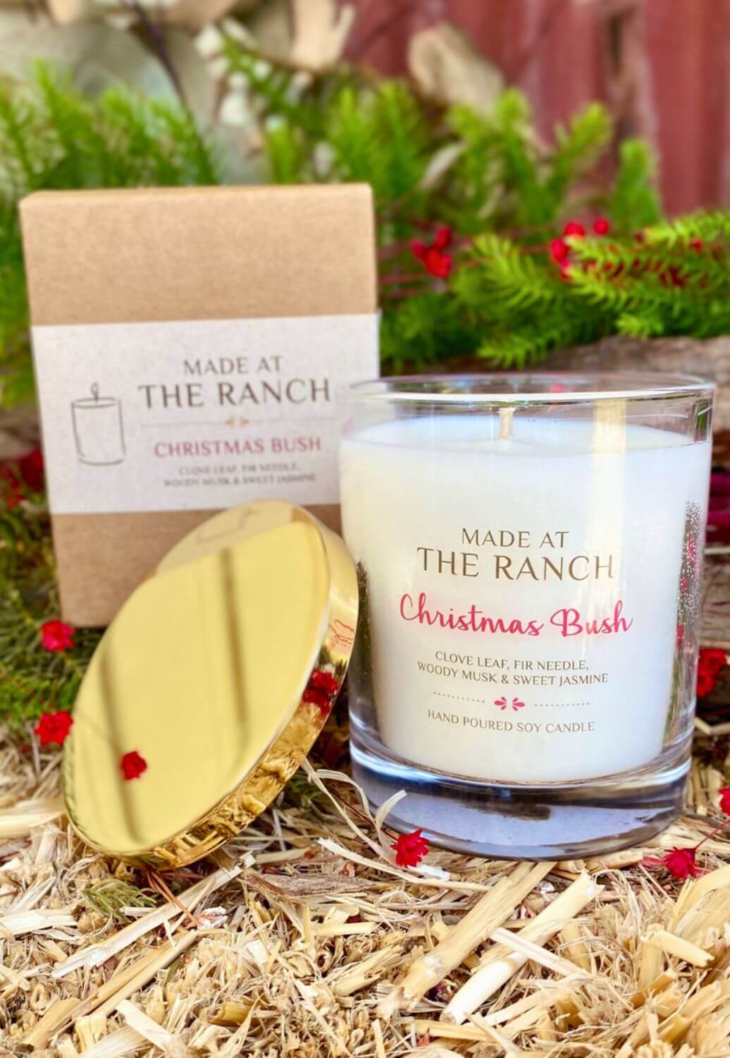 Made At The Ranch Christmas Bush Candle