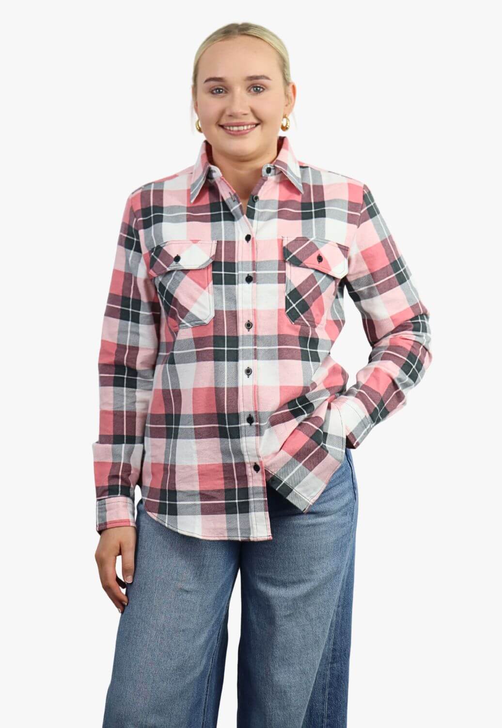 Ritemate Womens Open Front Flannelette Shirt