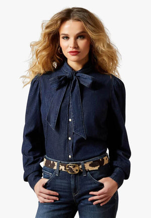 Ariat Womens Puff Sleeve Denim Shirt