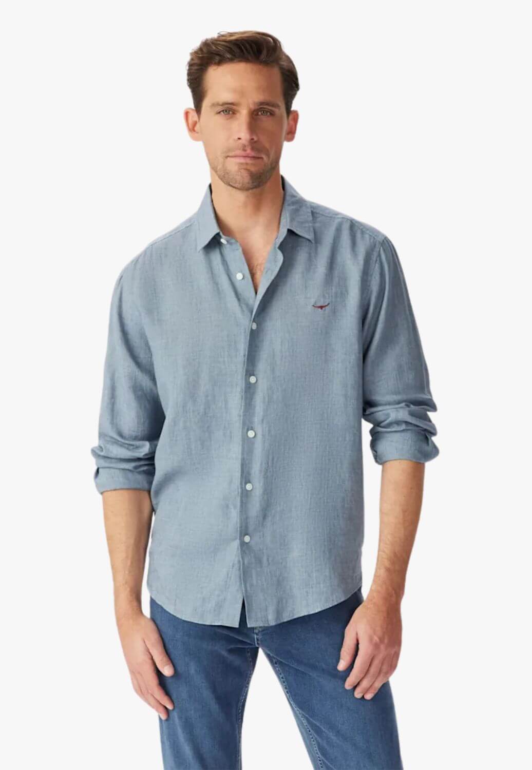 R.M Williams Mens Newman Classic Linen Shirt