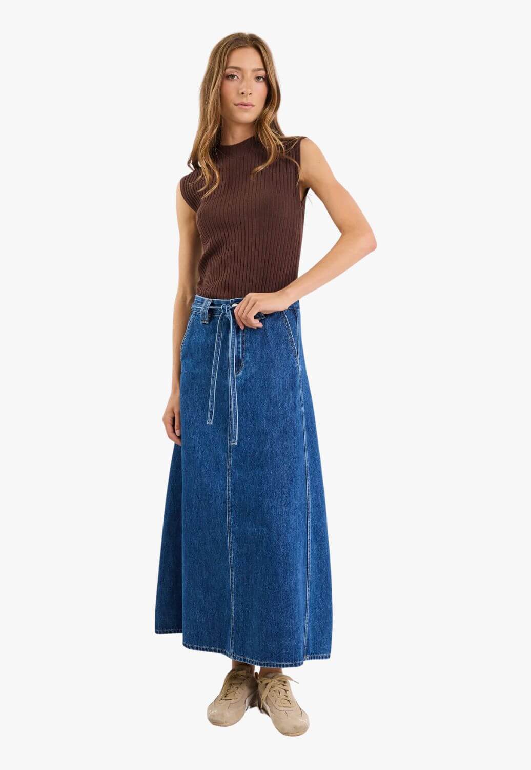 Among The Brave Dockside Denim Maxi Skirt