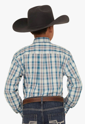 Cinch Boys Plaid Long Sleeve Shirt