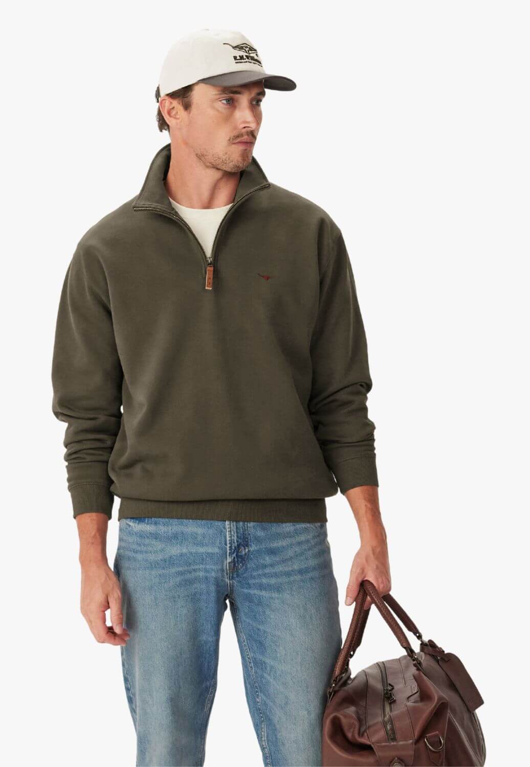 R.M. Williams Mens Mulyungarie 1/4 Zip Sweatshirt