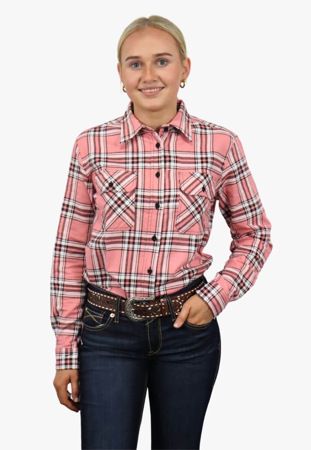Ritemate Womens Open Front Flannelette Shirt