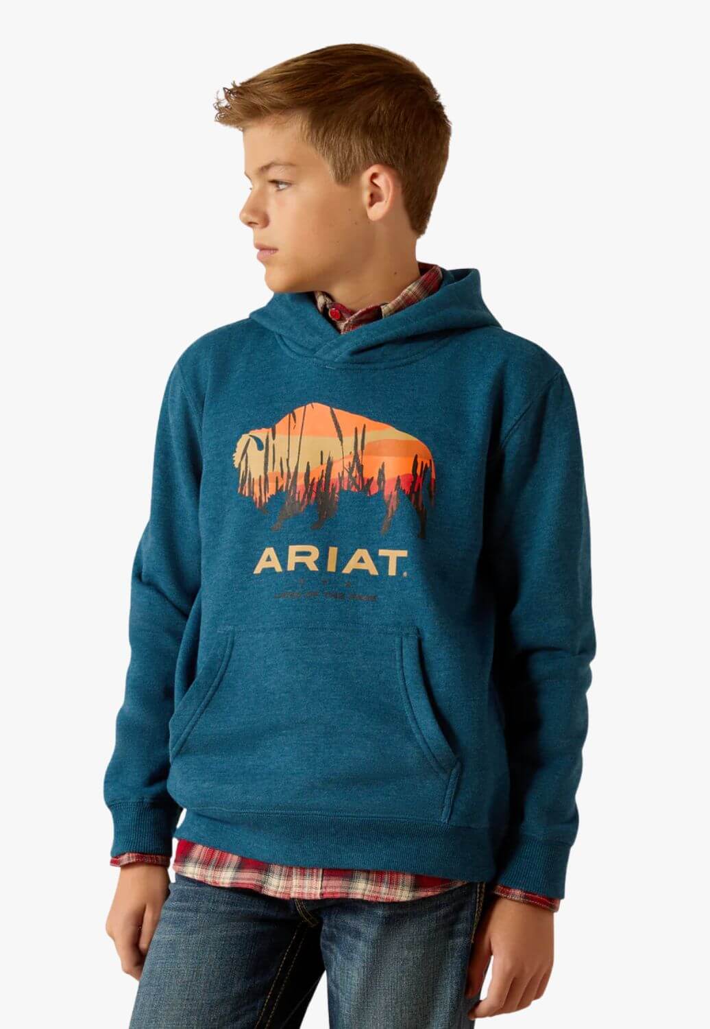 Ariat Boys Bison Plain Hoodie