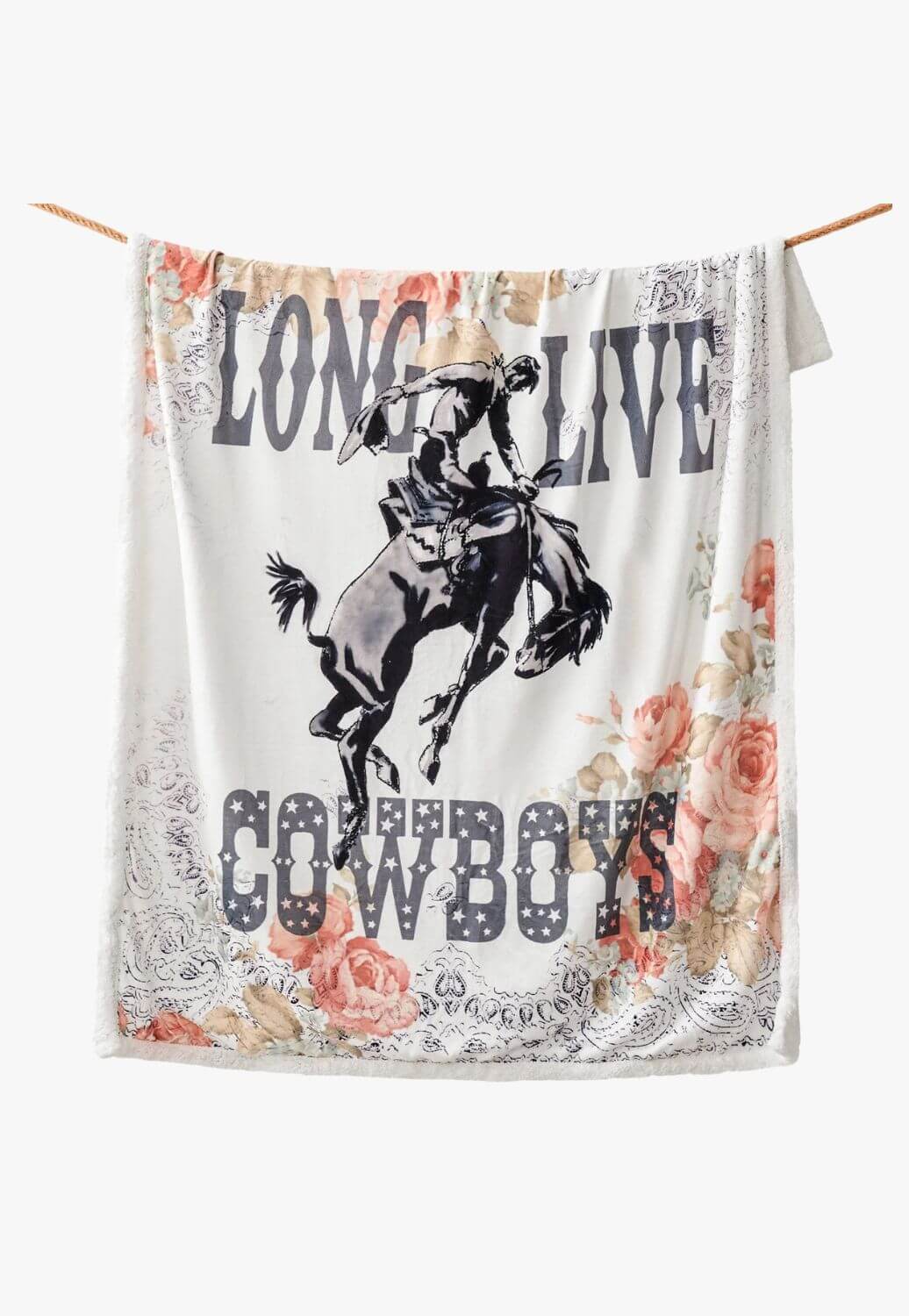 Long Live Cowboys Campfire Sherpa Throw