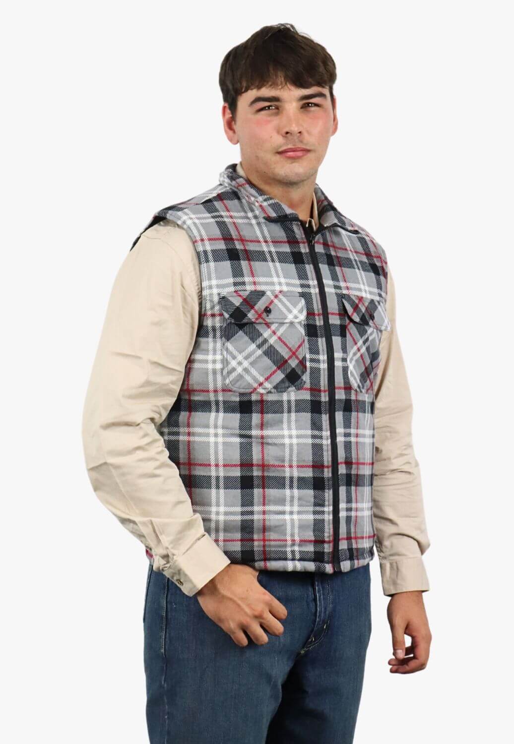 Pilbara Zipper Flannelette Quilted Vest