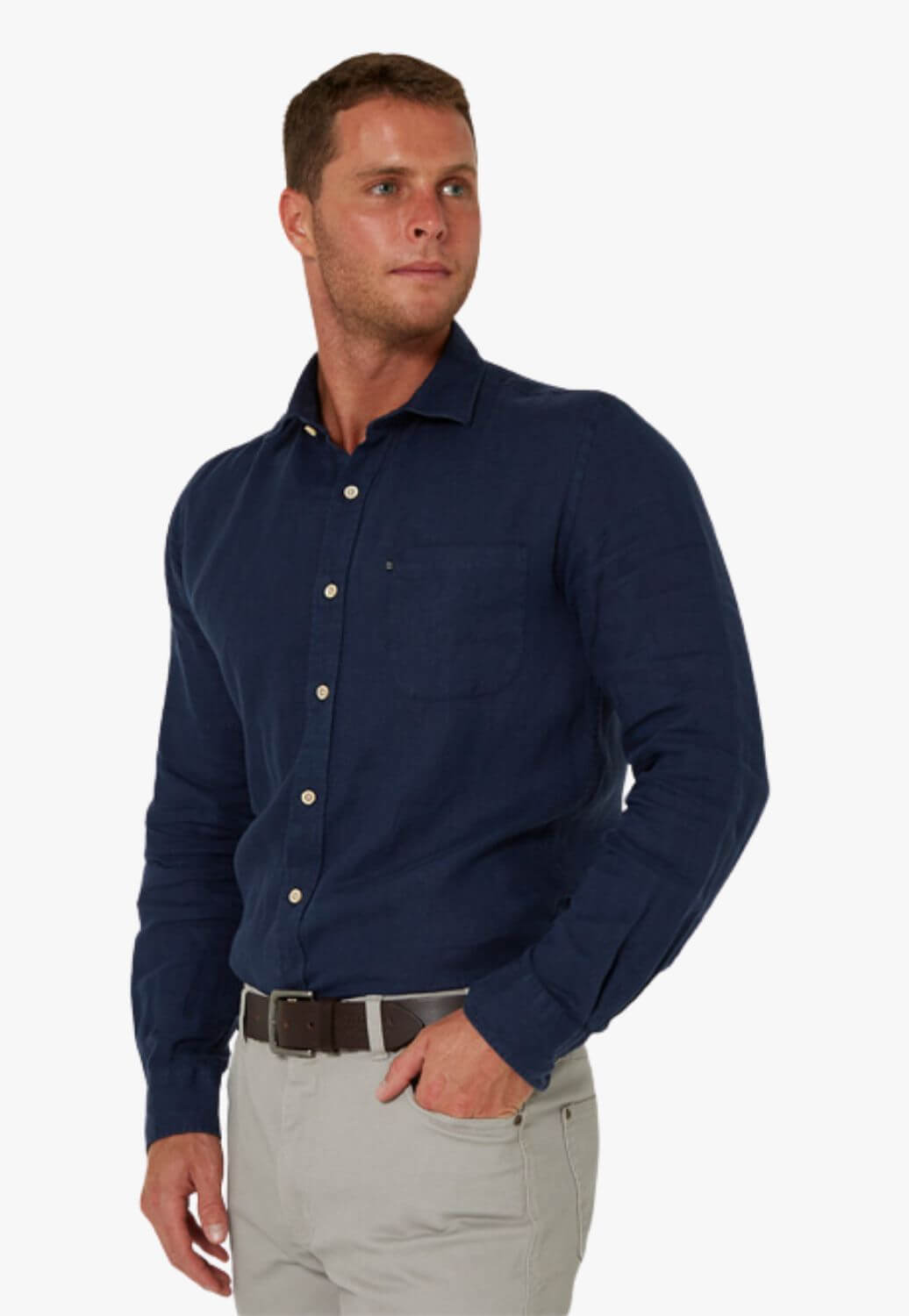 Pilbara Mens Linen Long Sleeve Shirt