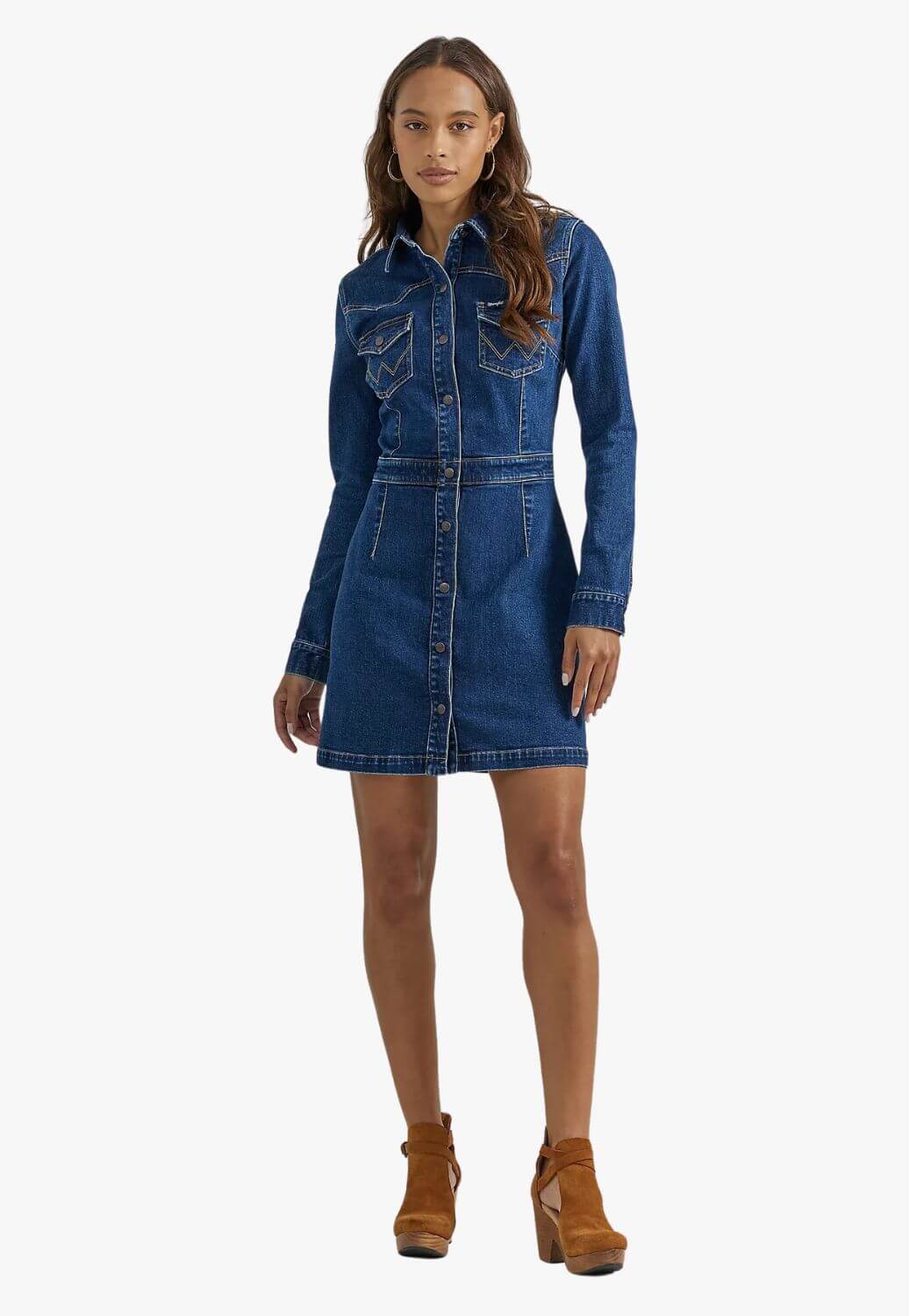 Wrangler Womens Denim Long Sleeve Dress