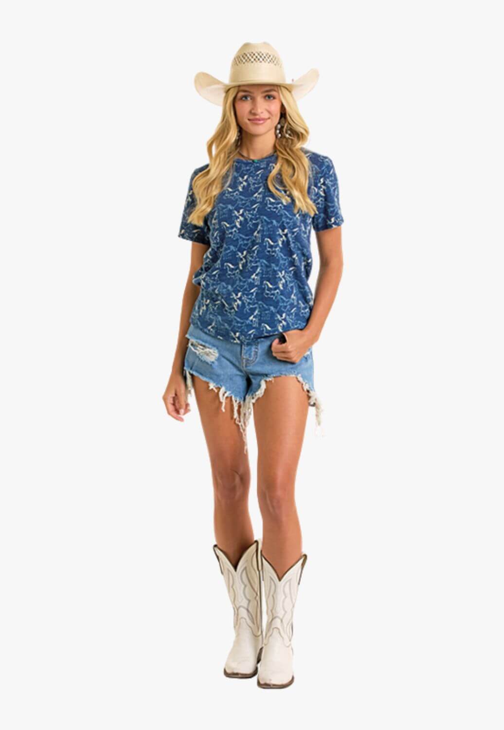 Rock and Roll Womens Horse Print T-Shirt