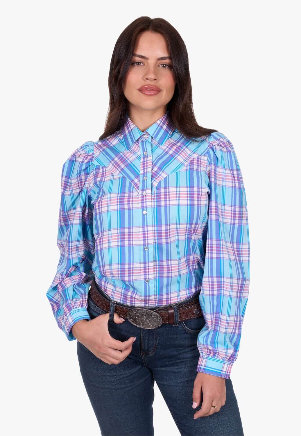 Wrangler Womens Emily Check Long Sleeve Shirt