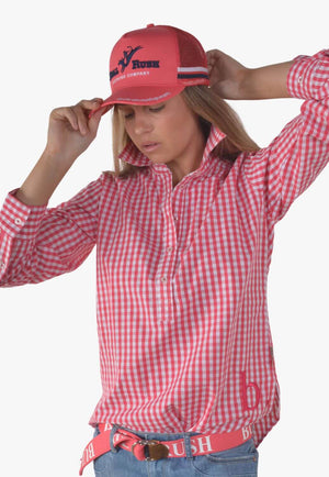 Bullrush Womens Seascape Blair Gingham Long Sleeve Shirt