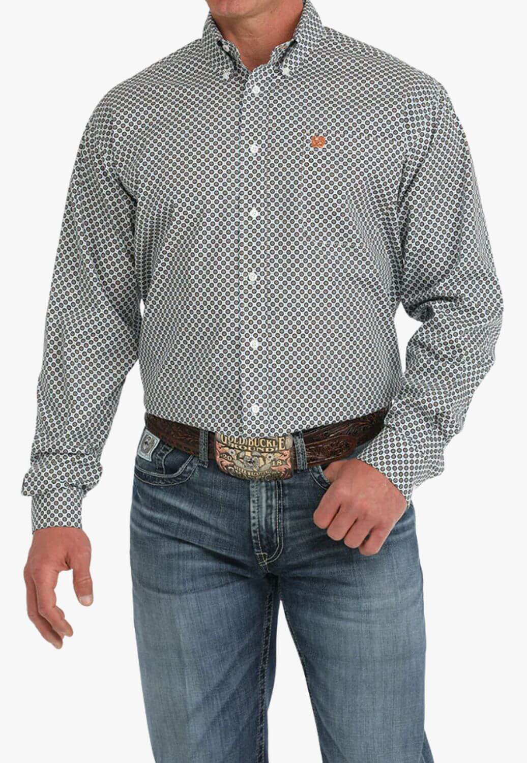 Cinch Mens Geometric Long Sleeve Shirt