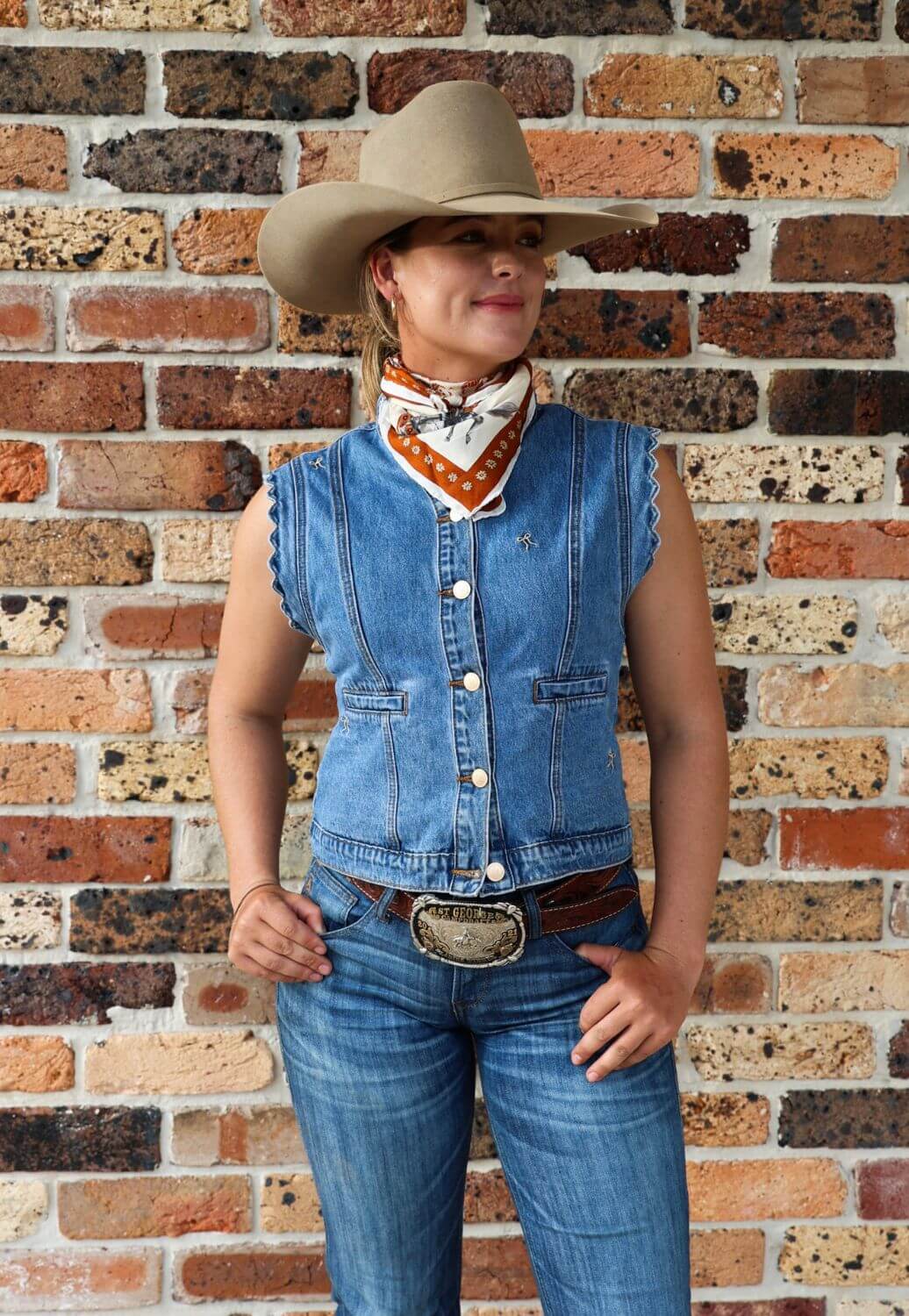 Gringa Denim Beauelle Denim Scolloped Vest