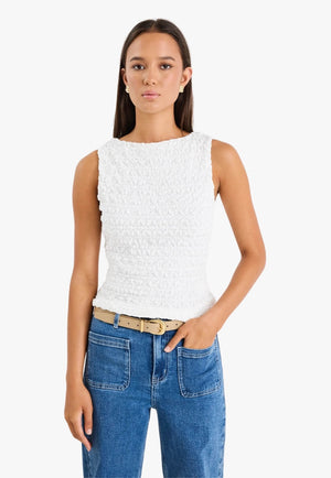 Among The Brave Womens Lace Boatneck Top