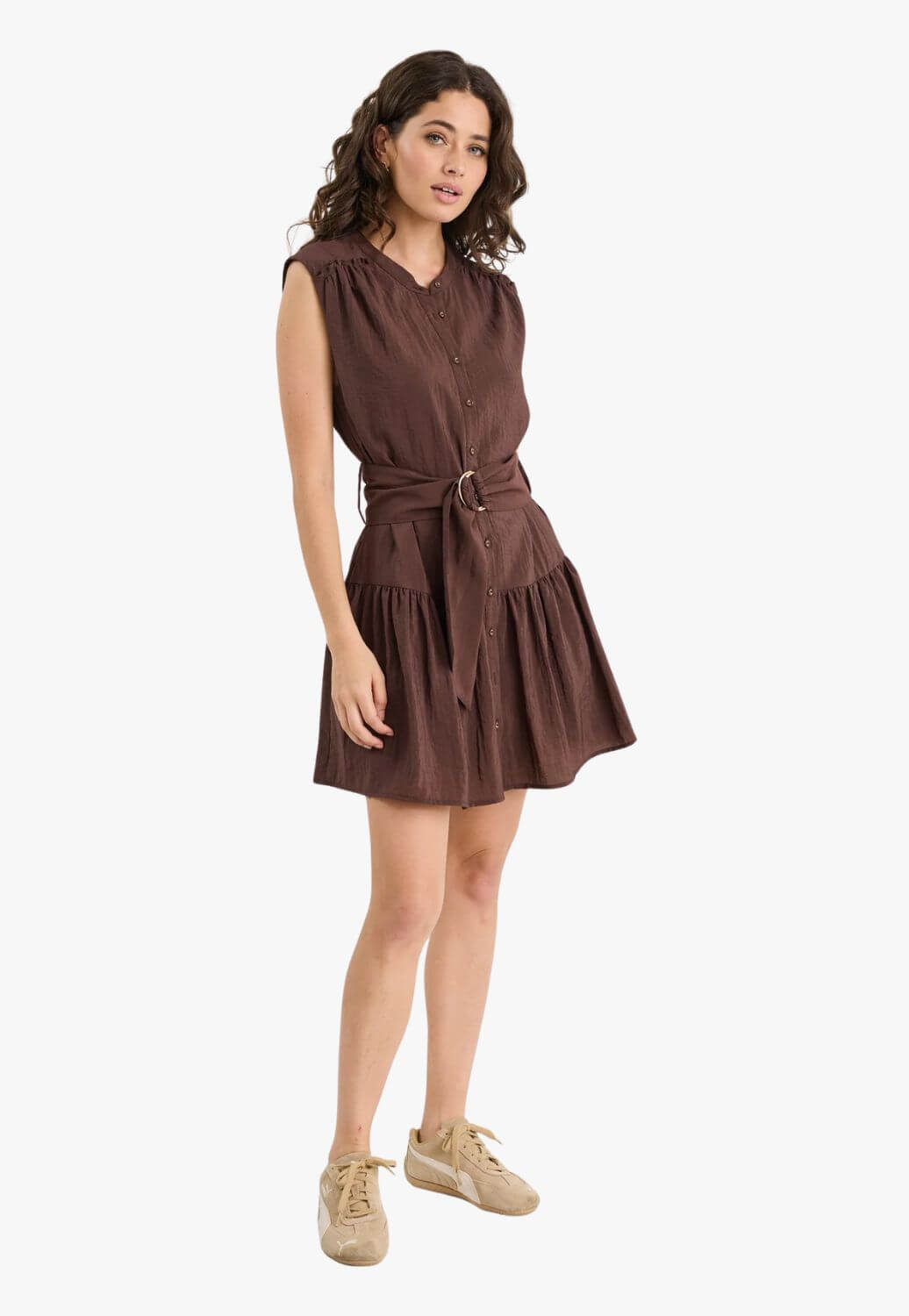 Among The Brave Mumbai Sleeveless Tiered Mini Dress