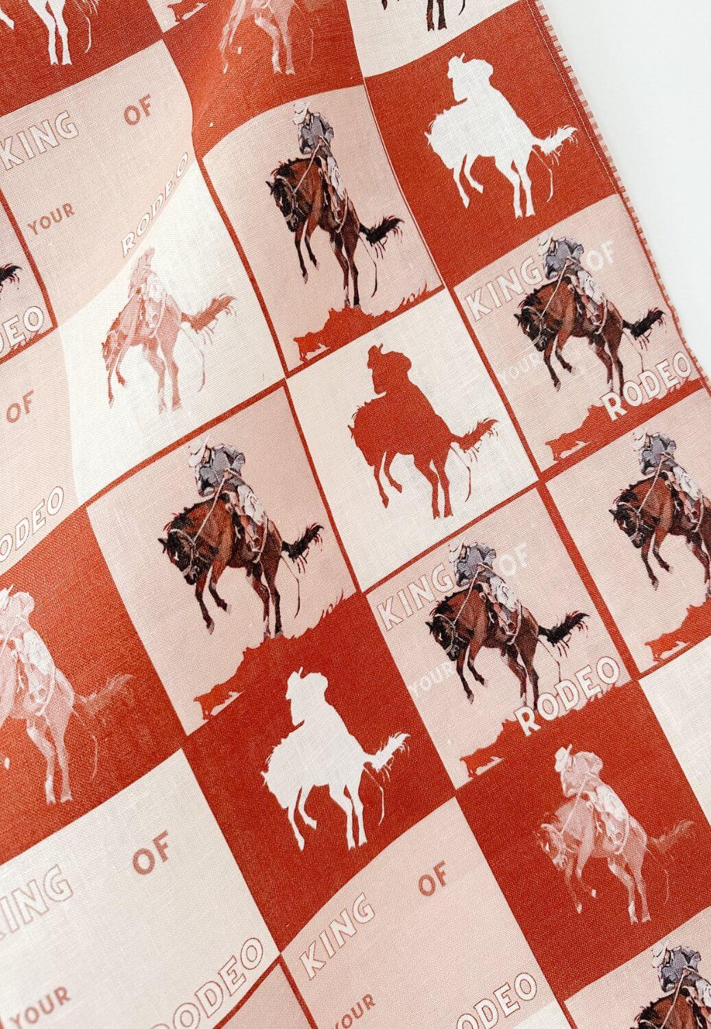 Whitney Spicer King of Your Rodeo Linen Tea Towel