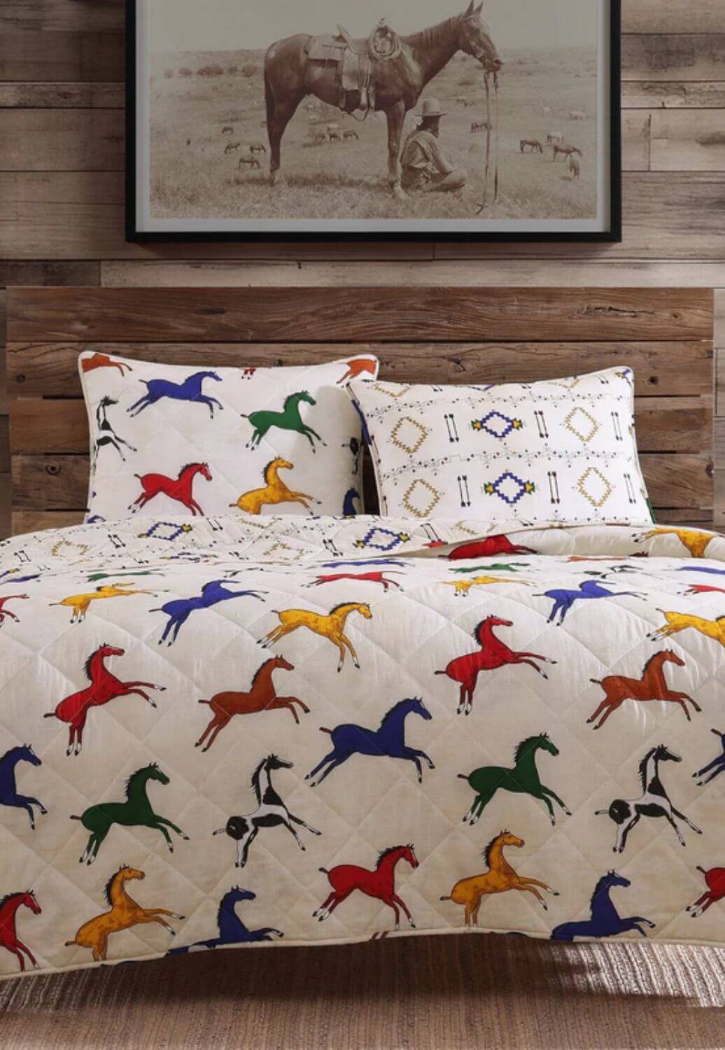 Wild Horses Reversible Quilt Set - Single