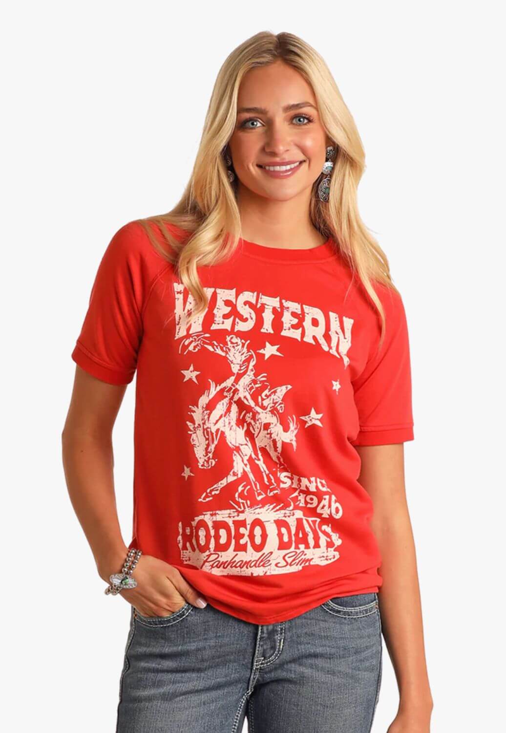 Panhandle Womens 3/4 Boxy Graphic T-Shirt