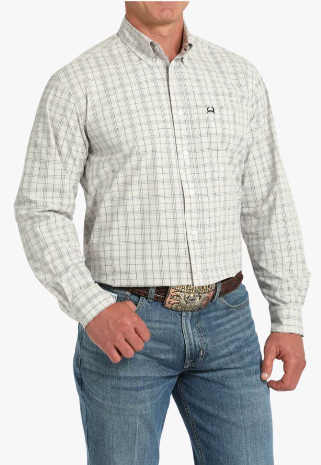 Cinch Mens ArenaFlex Plaid Long Sleeve Shirt