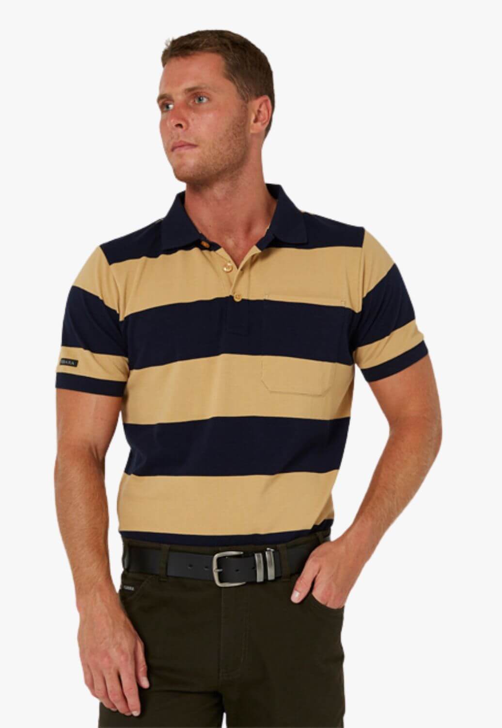 Pilbara Mens Y/D Striped Polo