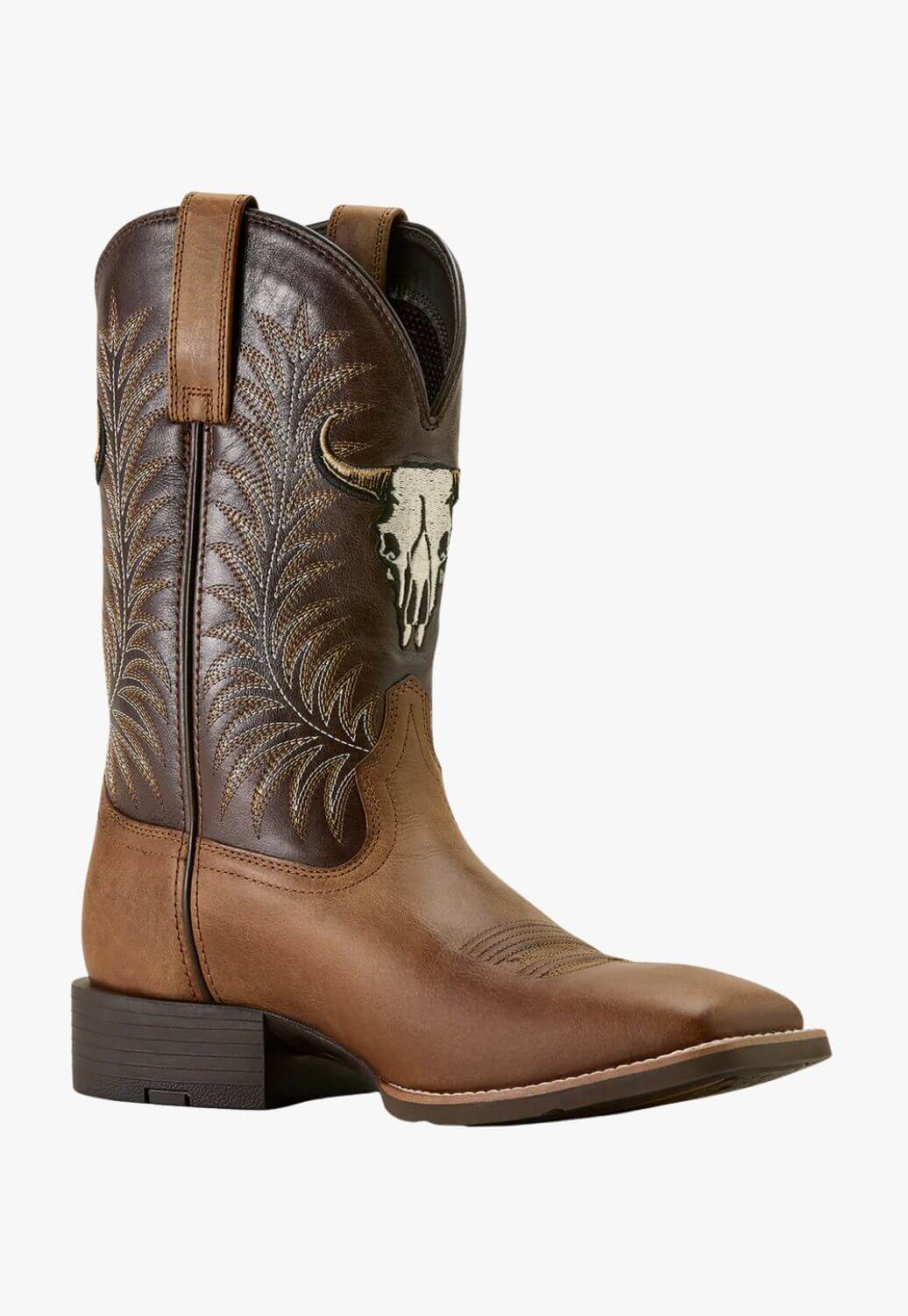 Ariat Mens Sport Steer Skull Wide Square Toe Top Boot