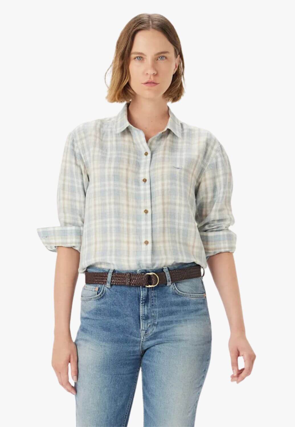 R.M. Williams Hopeland Check Linen Long Sleeve Shirt