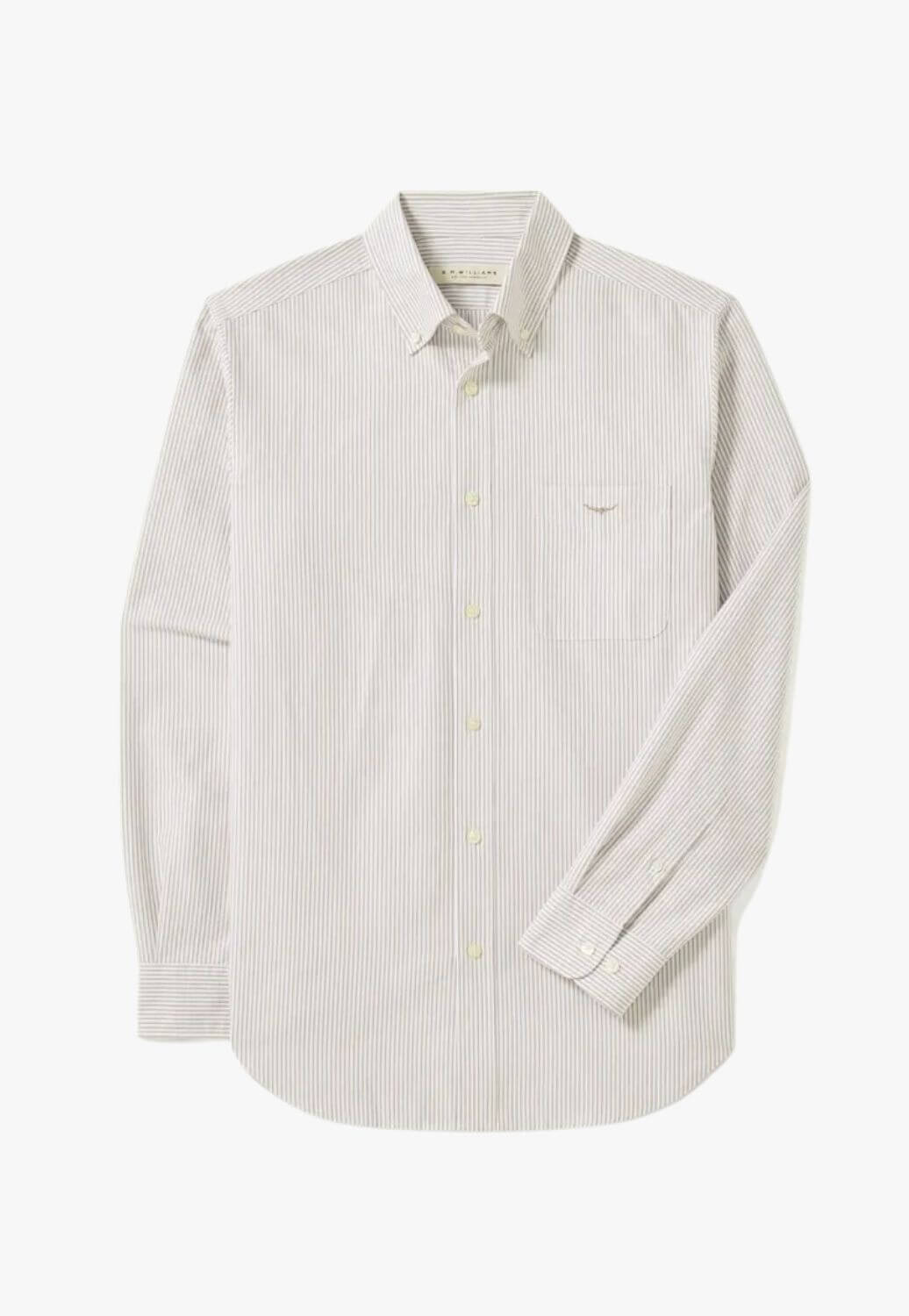 R.M. Williams Mens Regular Oxford Long Sleeve Shirt