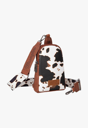 Wrangler Womens Cow Print Sling Bag