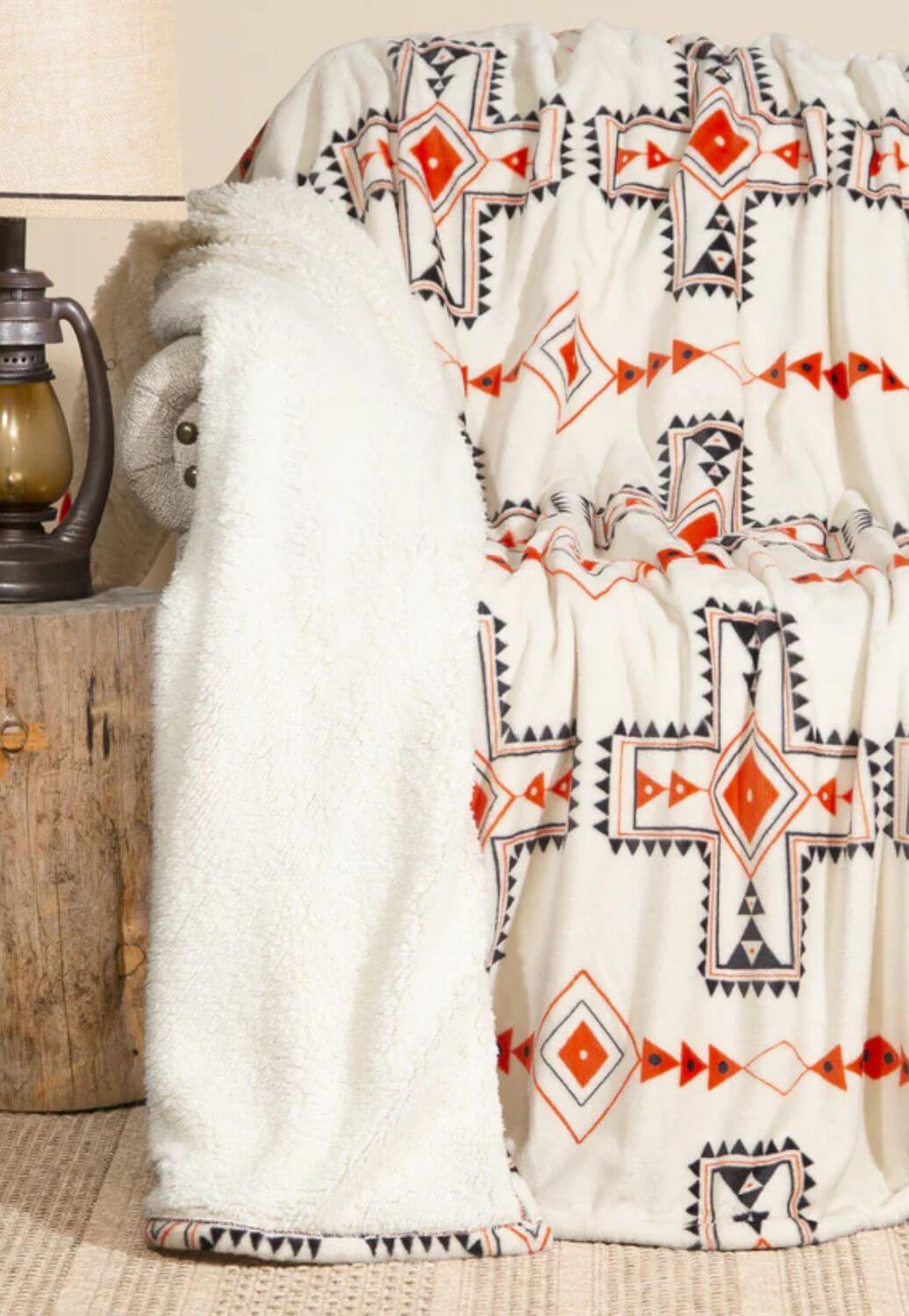 Wrangler Santa Fe Sun Plush Sherpa Throw