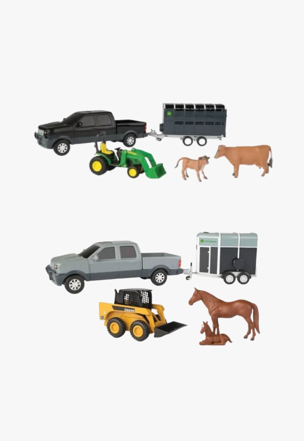 John Deere JD Pickup & Livestock Trailer Set