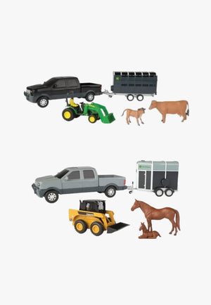 John Deere JD Pickup & Livestock Trailer Set