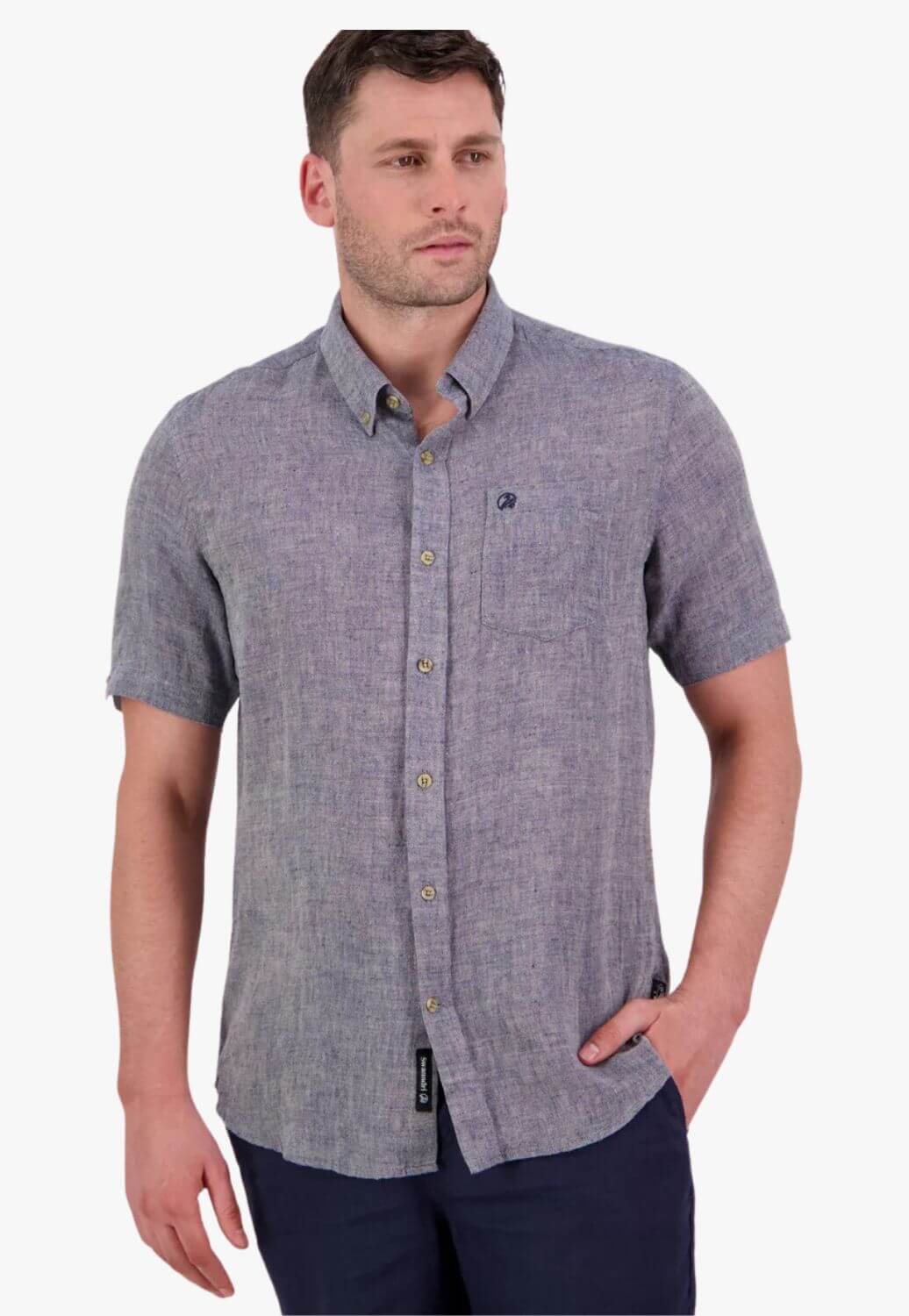 Swanndri Mens Humber Short Sleeve Linen Shirt