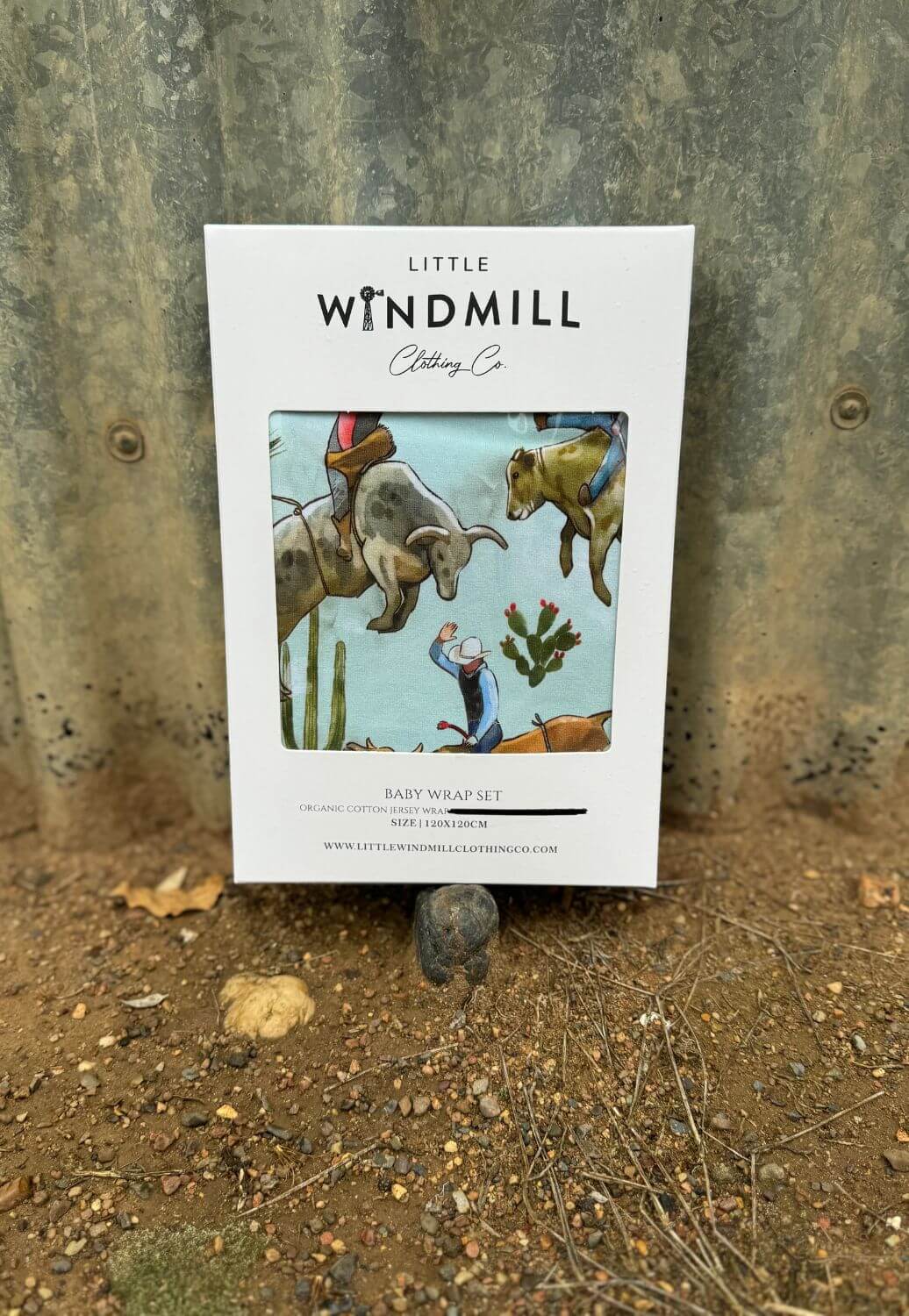 Little Windmill Bucking Bulls Jersey Organic Cotton Swaddle